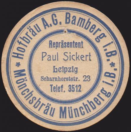 Bamberger Hofbräu, um 1925