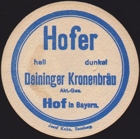Deininger Kronenbräu, um 1935